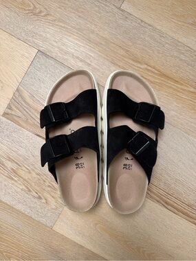 Birkenstock Arizona Chunky Suede Papillio Women's Black Sandals